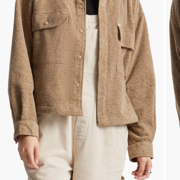 Brixton Bowery Fleece Jacket in Tan - Picture 4 of 5